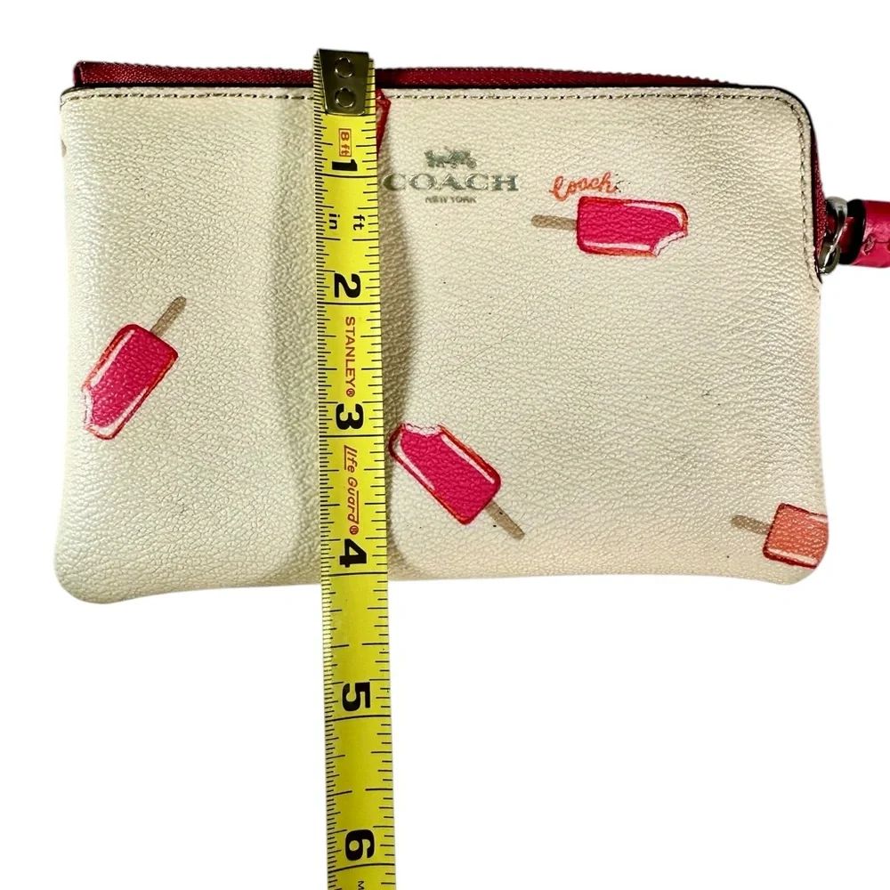 Coach Corner Zip Wristlet with Popsicle Print